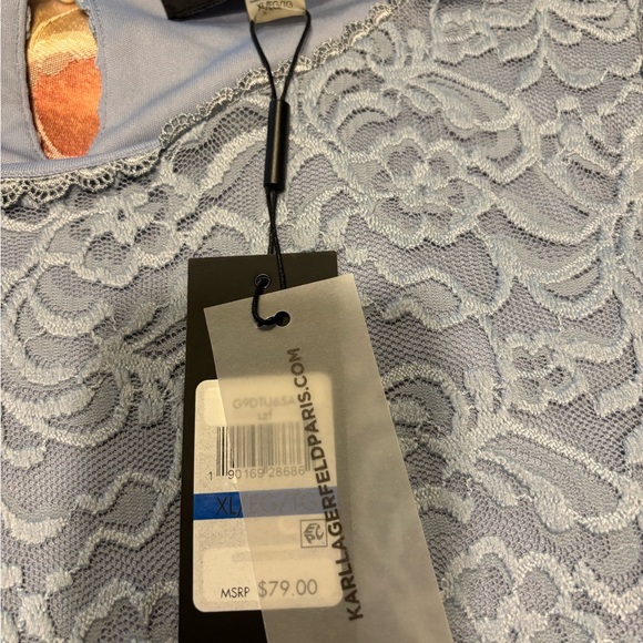 Karl Lagerfeld Lace Blouse - Light Blue - Picture 4 of 6